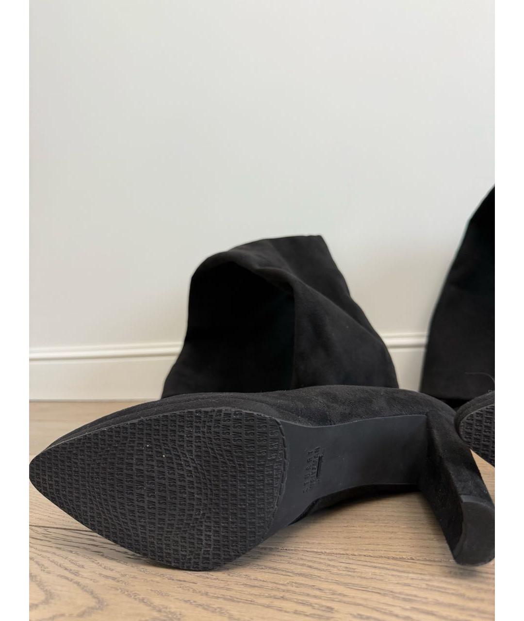 STUART WEITZMAN Черные замшевые ботфорты, фото 6