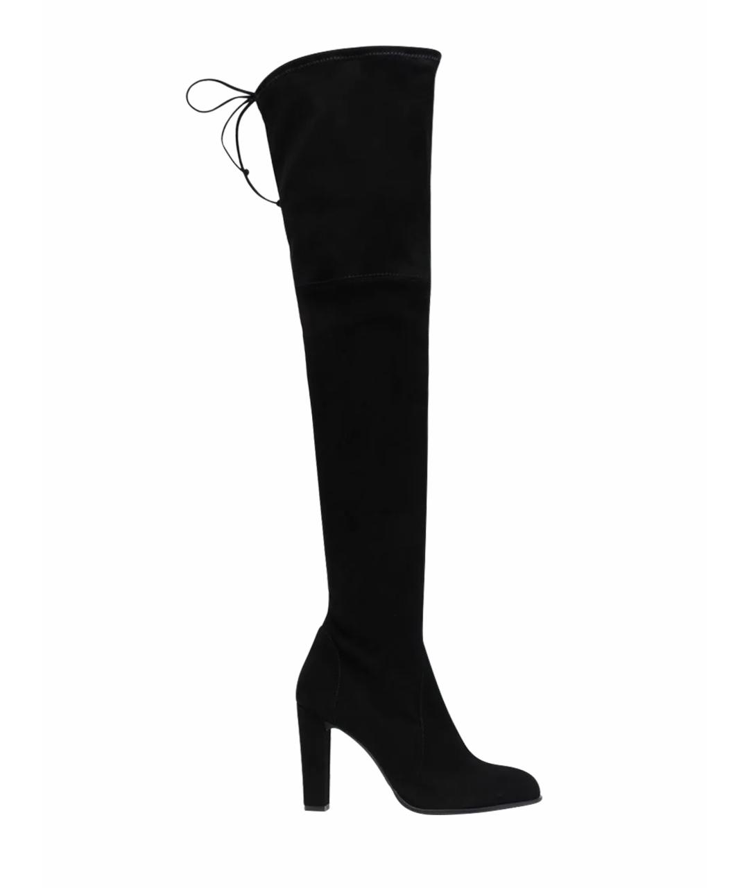 STUART WEITZMAN Черные замшевые ботфорты, фото 1