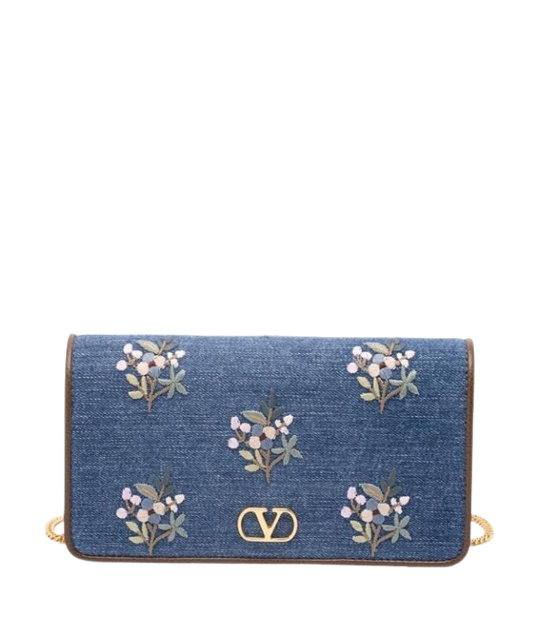 VALENTINO Синяя хлопковая сумка через плечо, фото 1