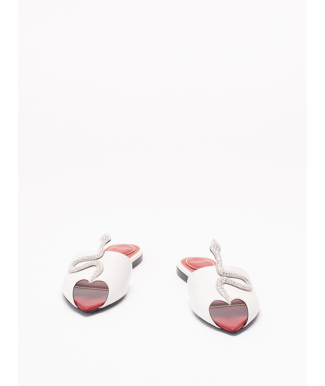 VALENTINO Белые кожаные шлепанцы, фото 2