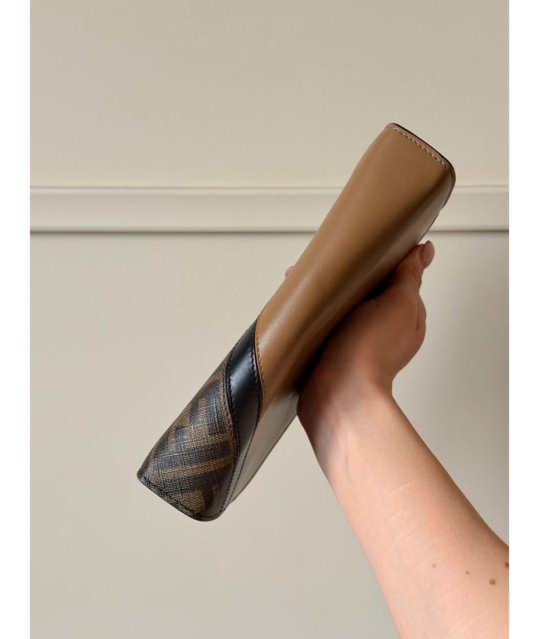 FENDI Бежевый кожаный кошелек, фото 8