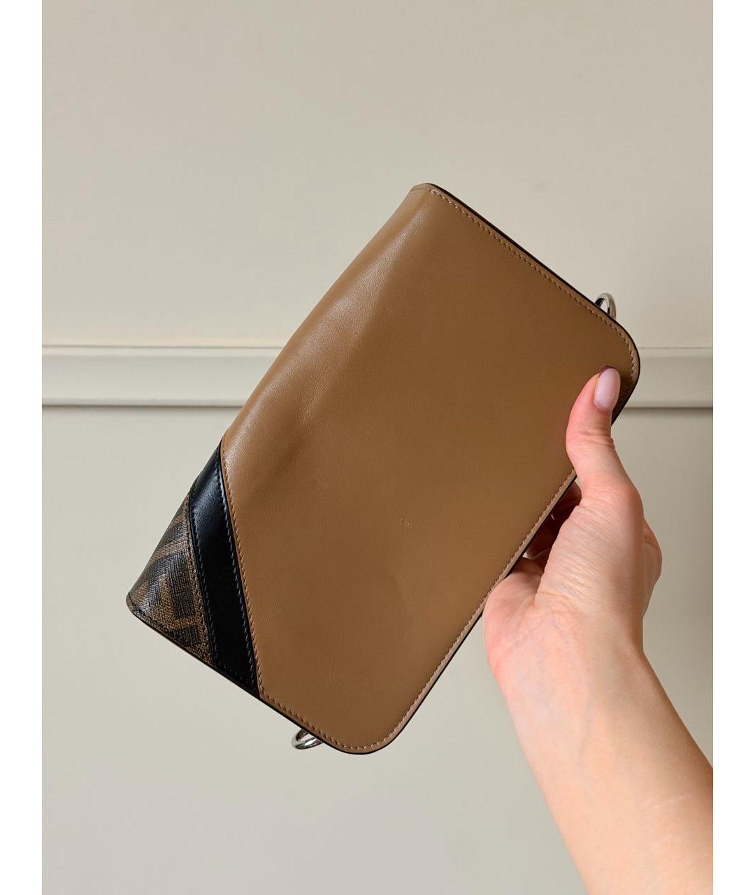 FENDI Бежевый кожаный кошелек, фото 2
