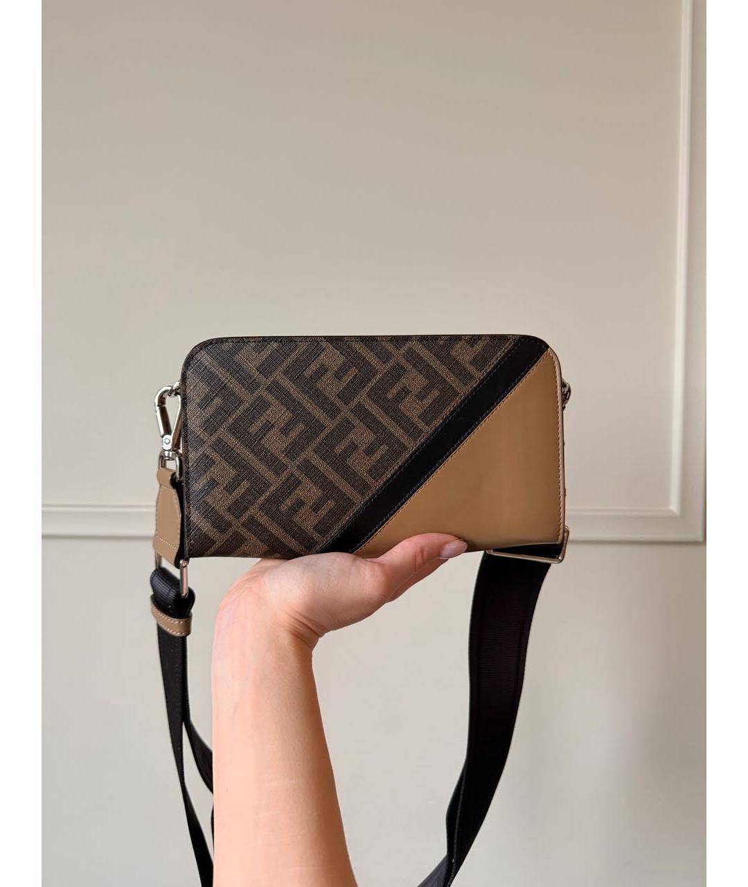 FENDI Бежевый кожаный кошелек, фото 9