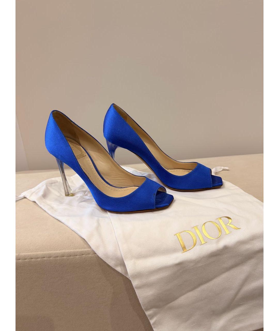 CHRISTIAN DIOR Синие текстильные туфли, фото 7