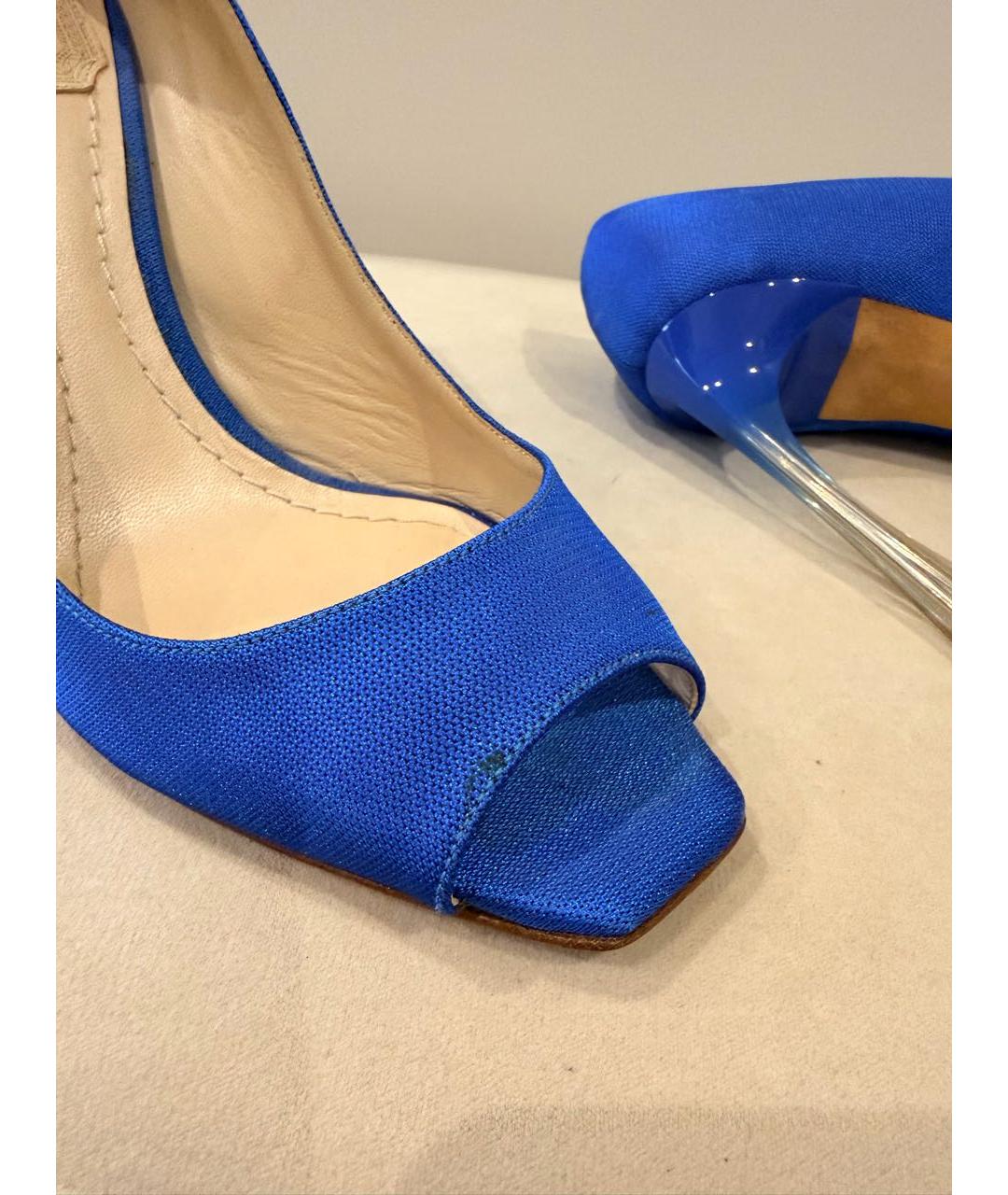 CHRISTIAN DIOR Синие текстильные туфли, фото 5