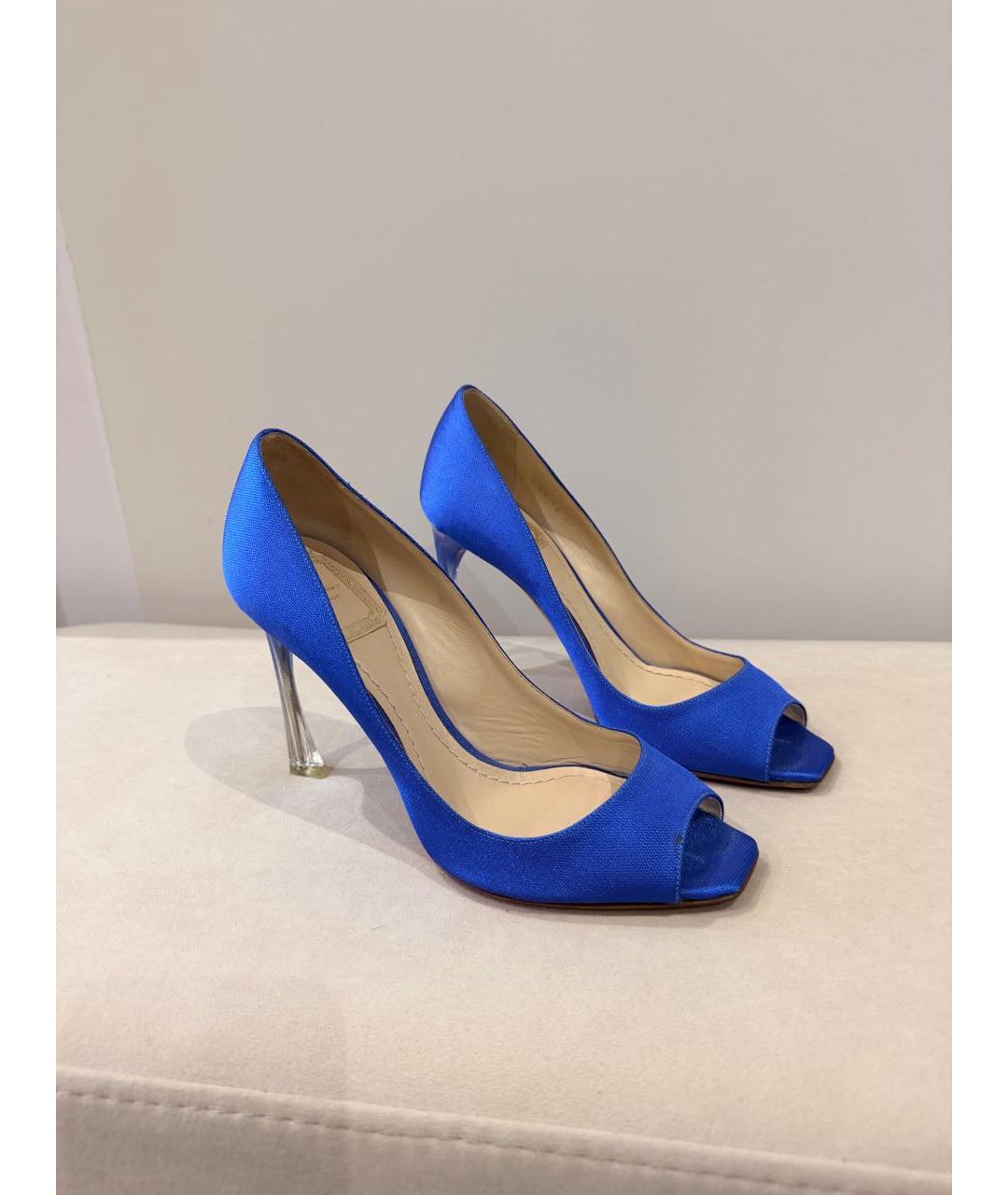 CHRISTIAN DIOR Синие текстильные туфли, фото 8