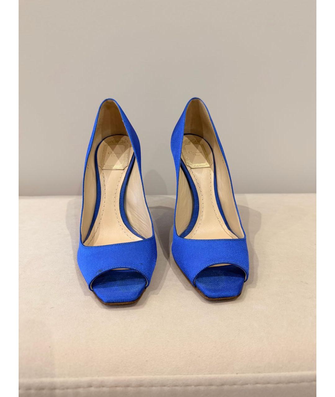 CHRISTIAN DIOR Синие текстильные туфли, фото 2