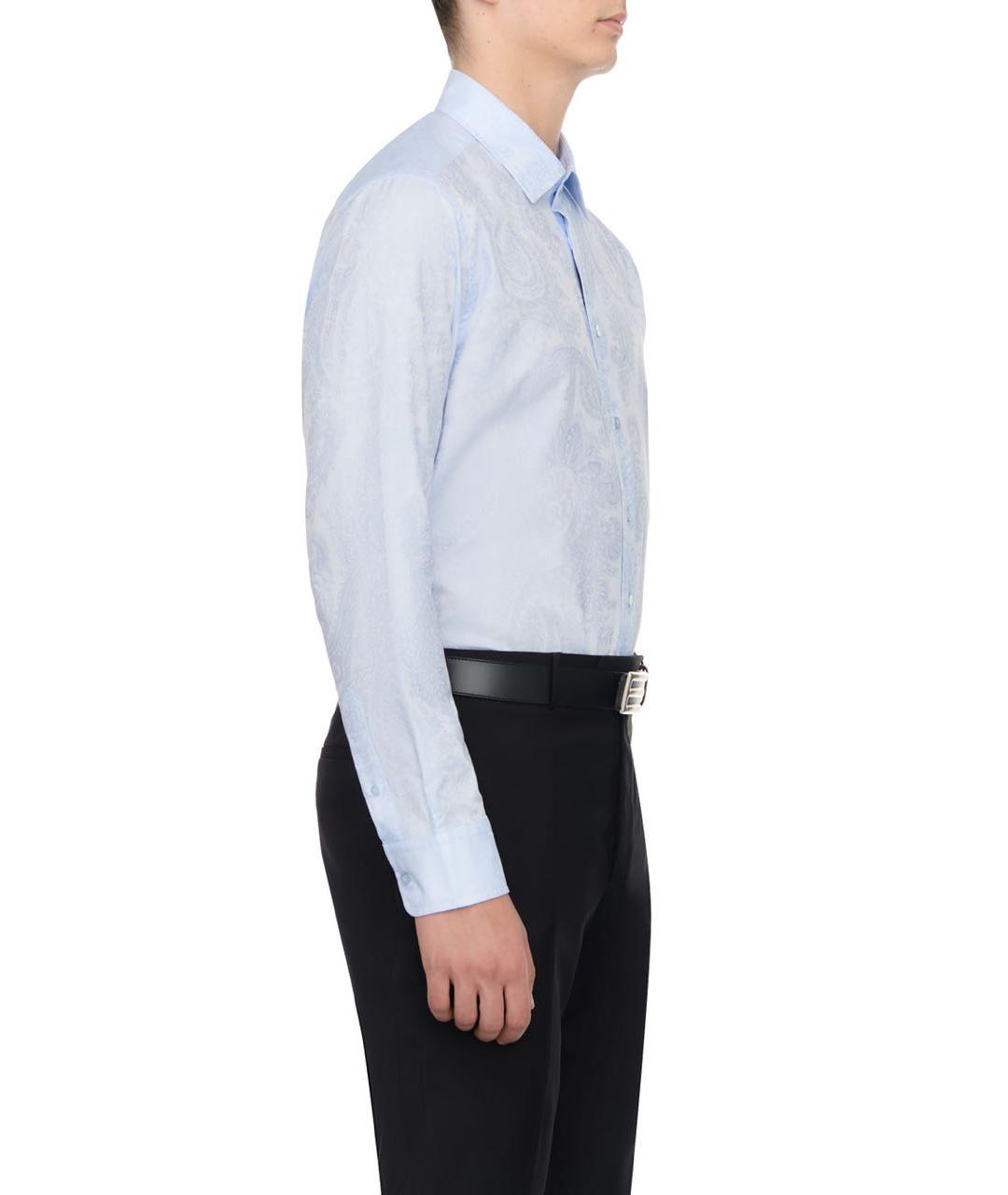 ETRO Голубая хлопковая классическая рубашка, фото 3