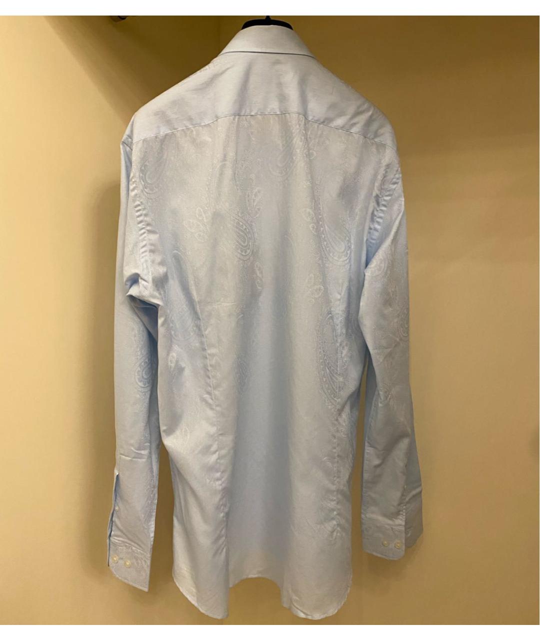 ETRO Голубая хлопковая классическая рубашка, фото 7