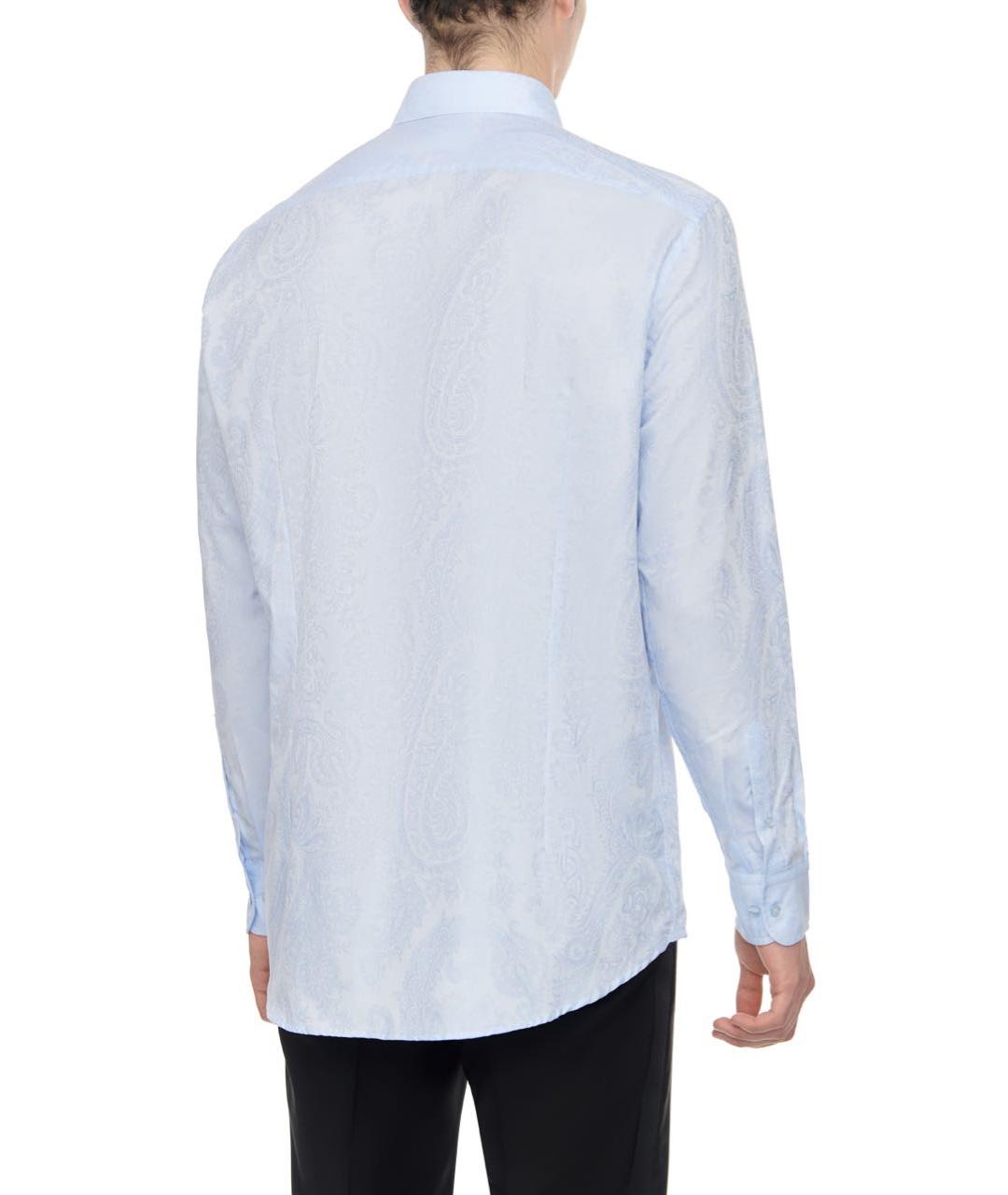 ETRO Голубая хлопковая классическая рубашка, фото 4
