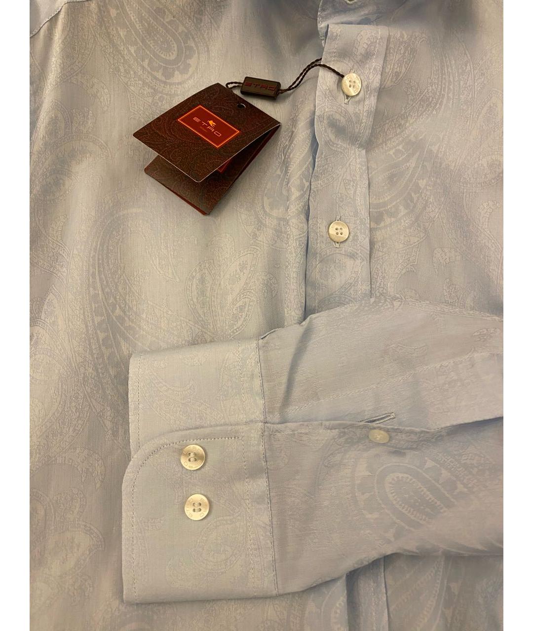 ETRO Голубая хлопковая классическая рубашка, фото 6