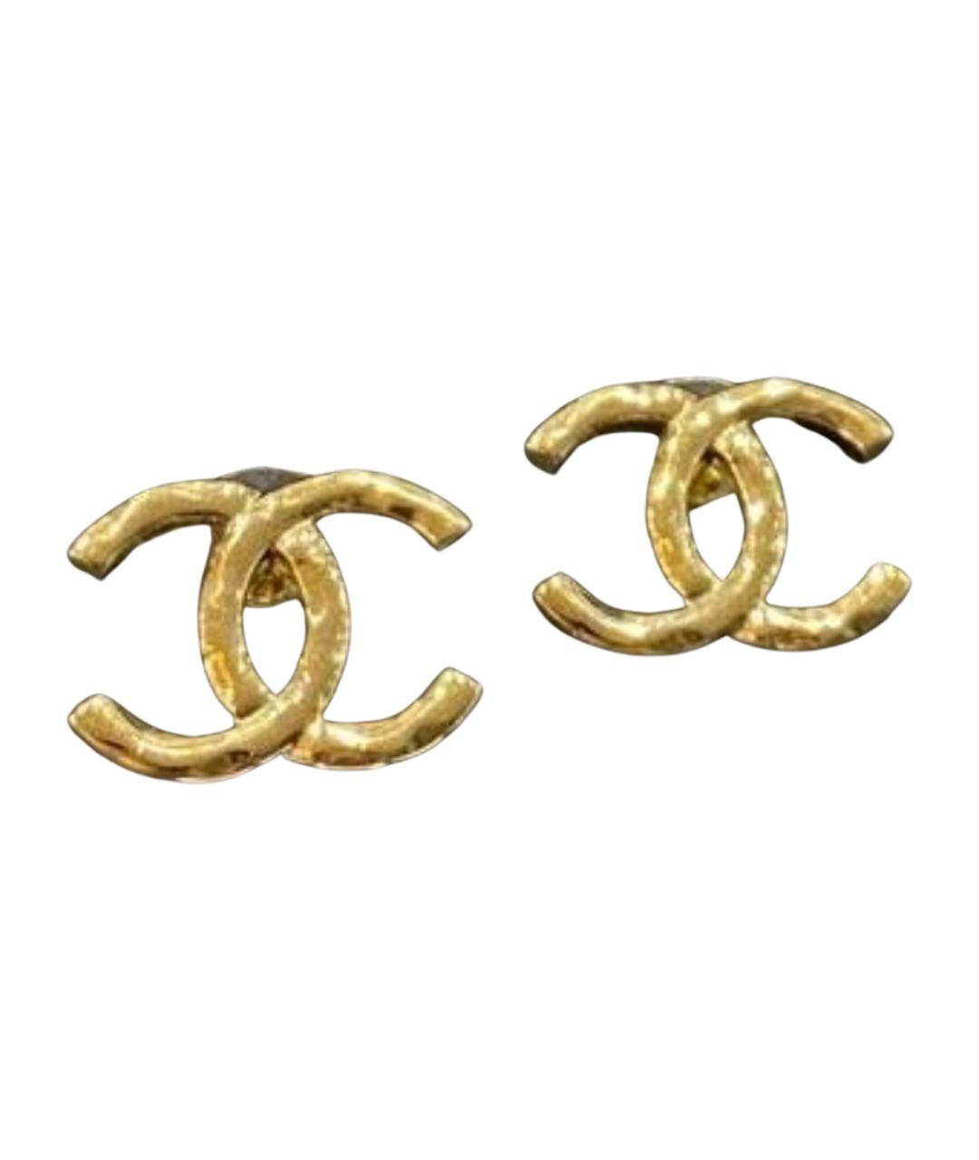 CHANEL Золотые металлические серьги, фото 1