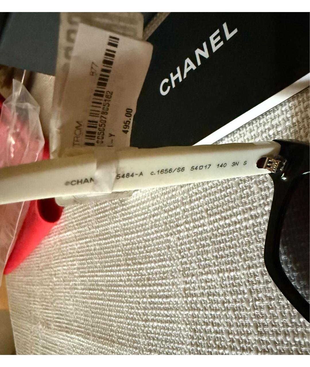 CHANEL Белые пластиковые солнцезащитные очки, фото 5