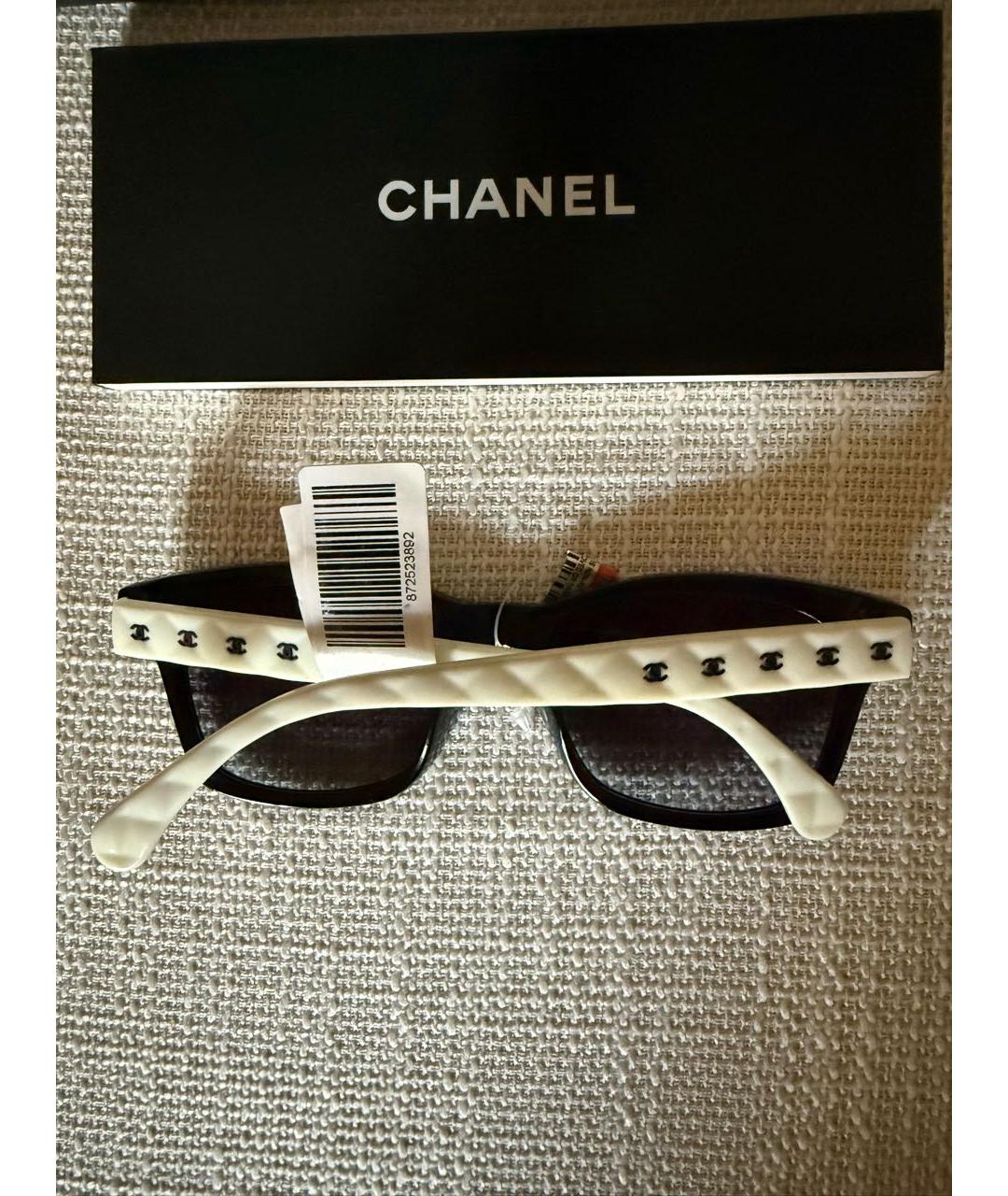 CHANEL Белые пластиковые солнцезащитные очки, фото 3