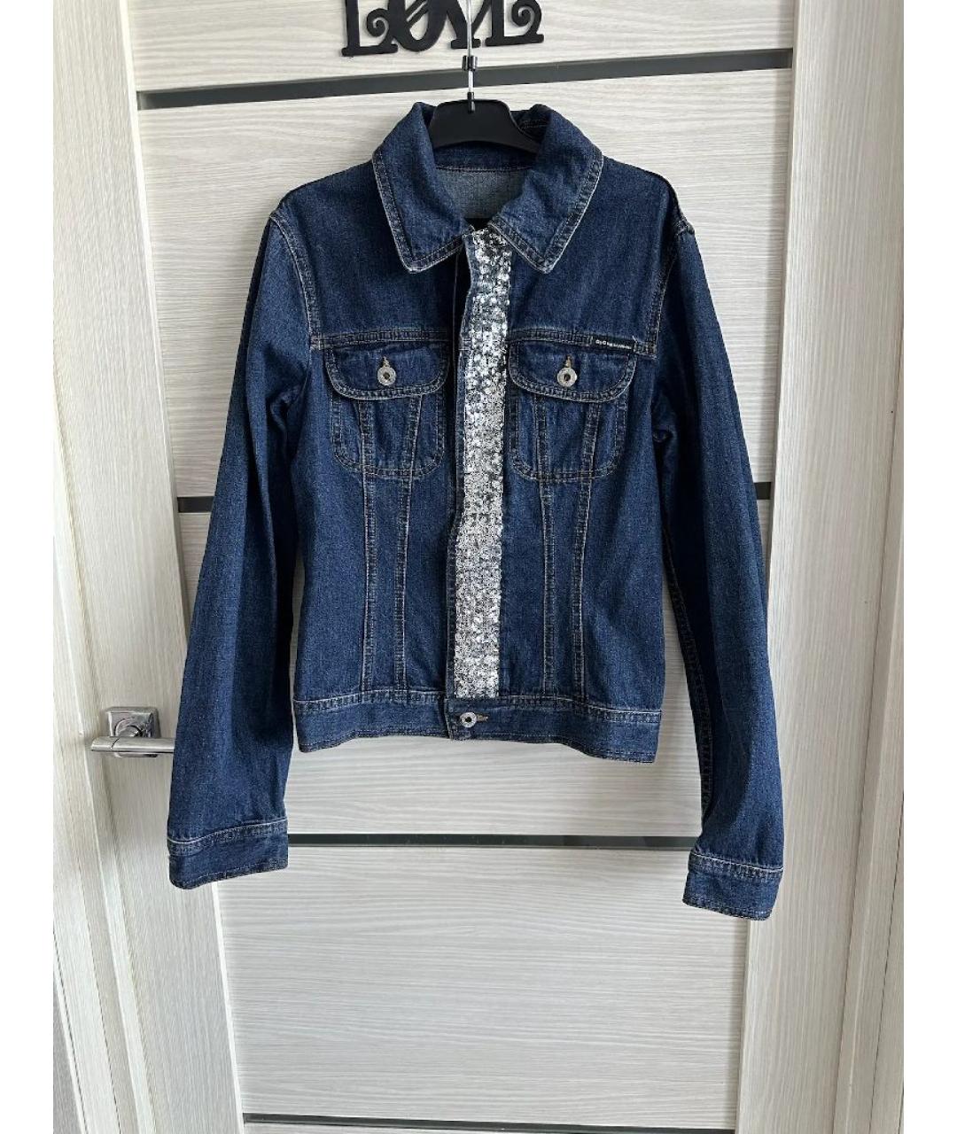 DOLCE&GABBANA Темно-синяя деним куртка, фото 3