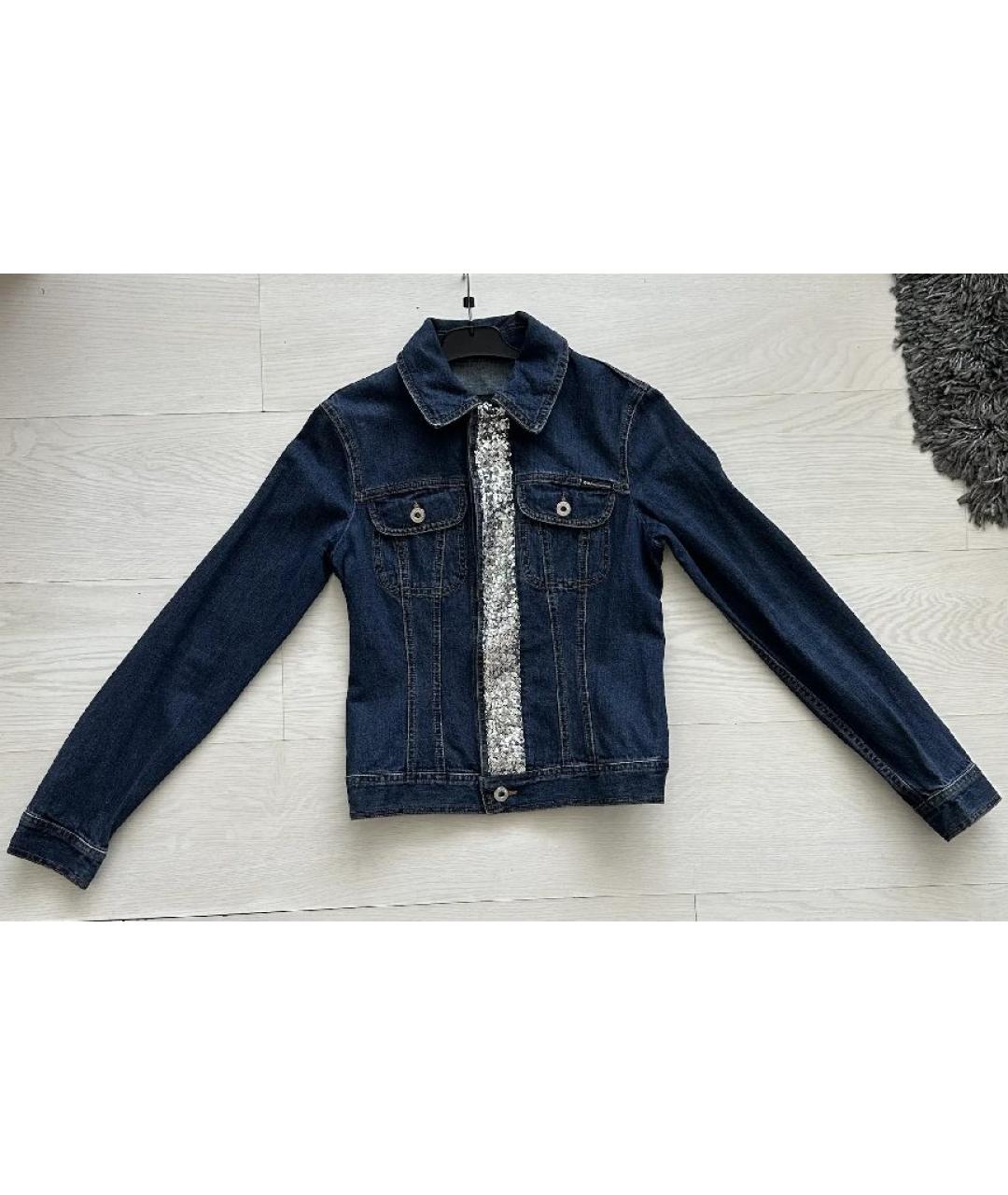 DOLCE&GABBANA Темно-синяя деним куртка, фото 9