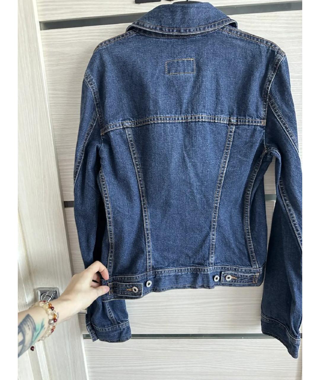 DOLCE&GABBANA Темно-синяя деним куртка, фото 2