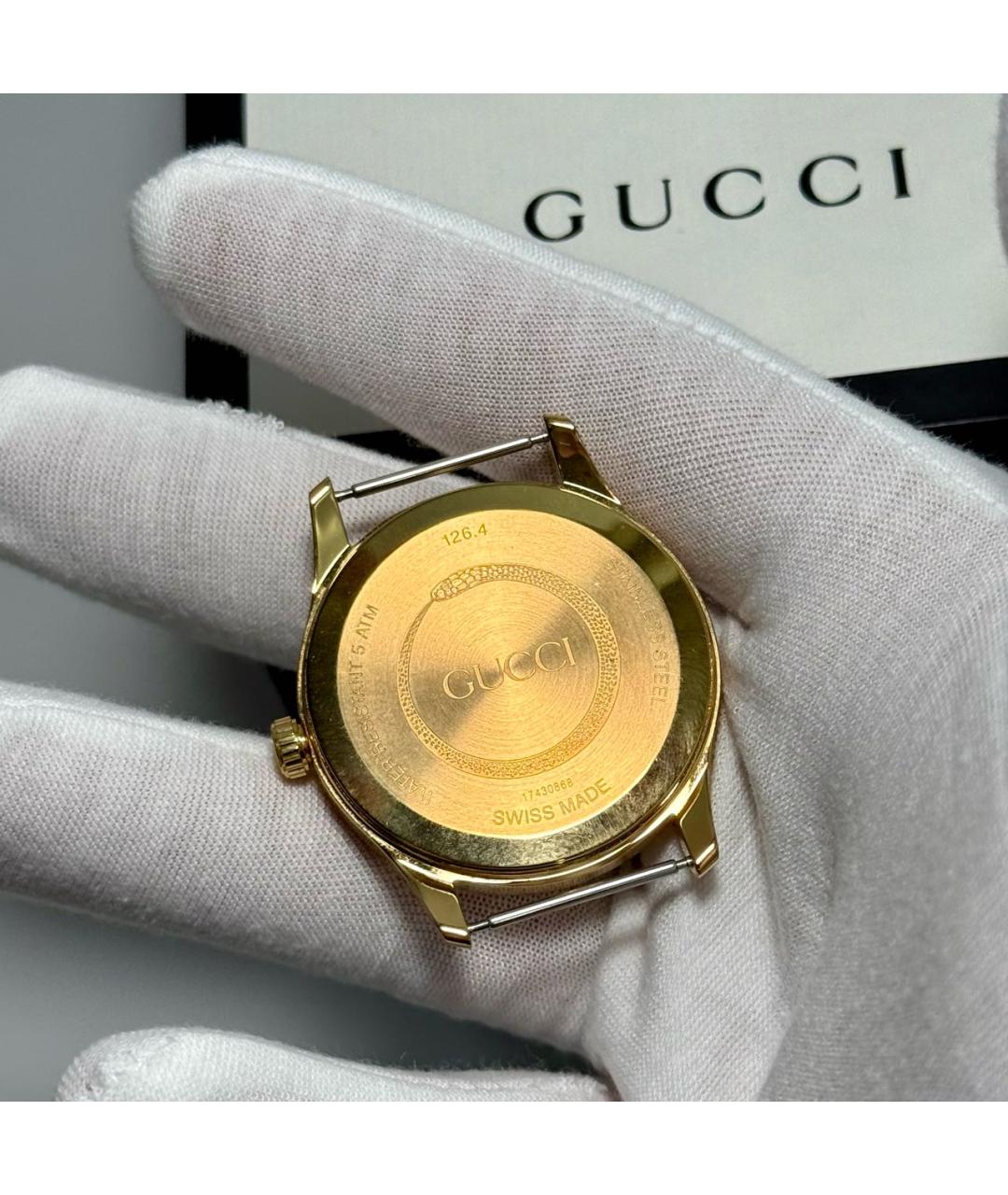 GUCCI Золотые стальные часы, фото 2