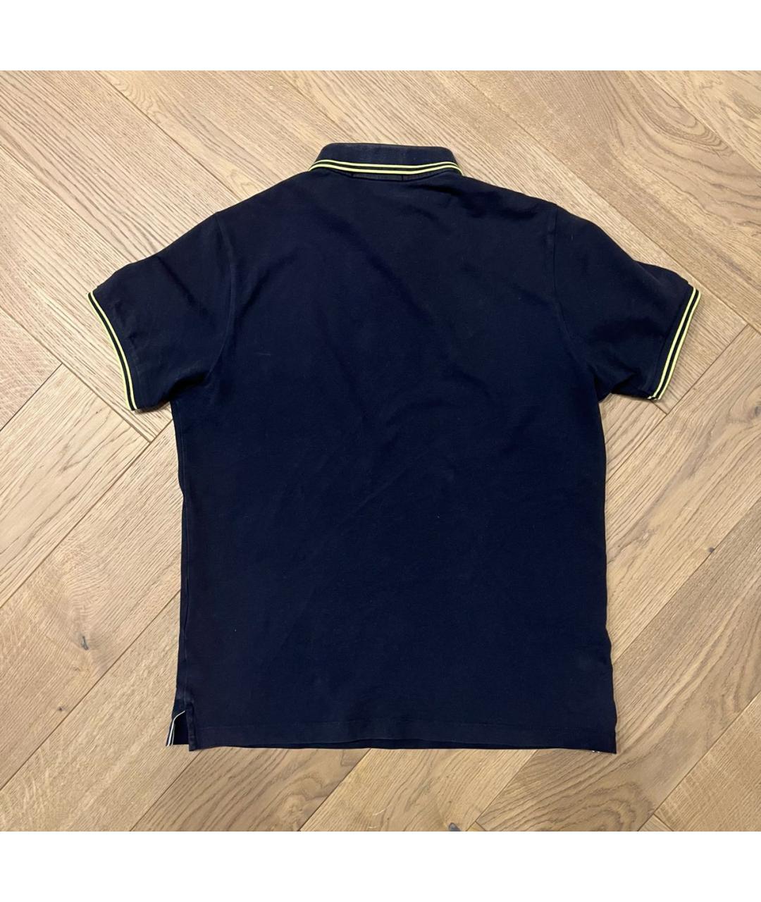 STONE ISLAND Черное хлопко-эластановое поло с коротким рукавом, фото 2