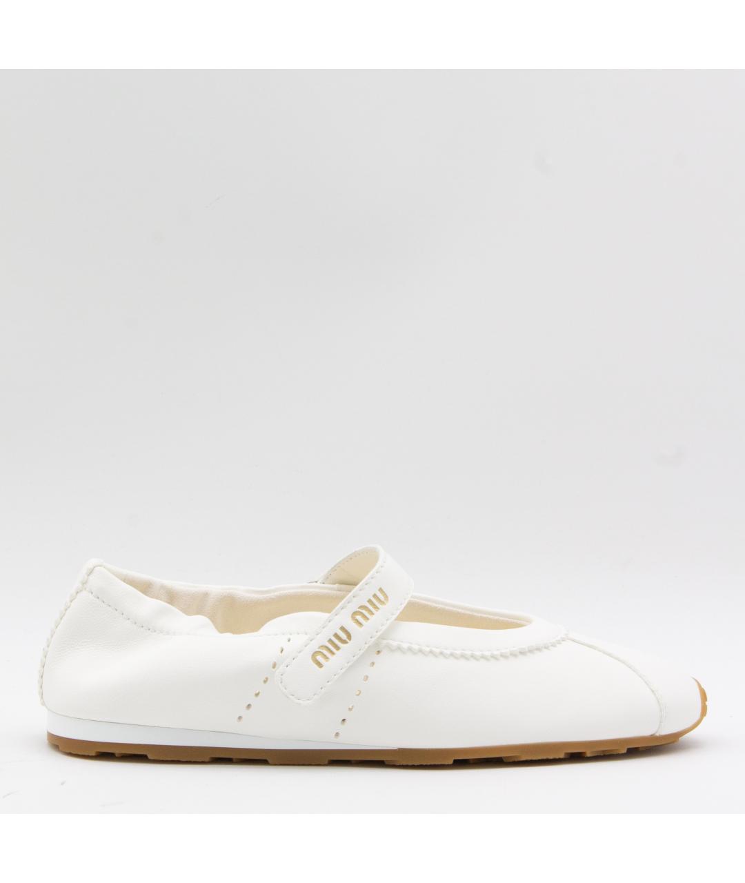 MIU MIU Белые замшевые балетки, фото 2