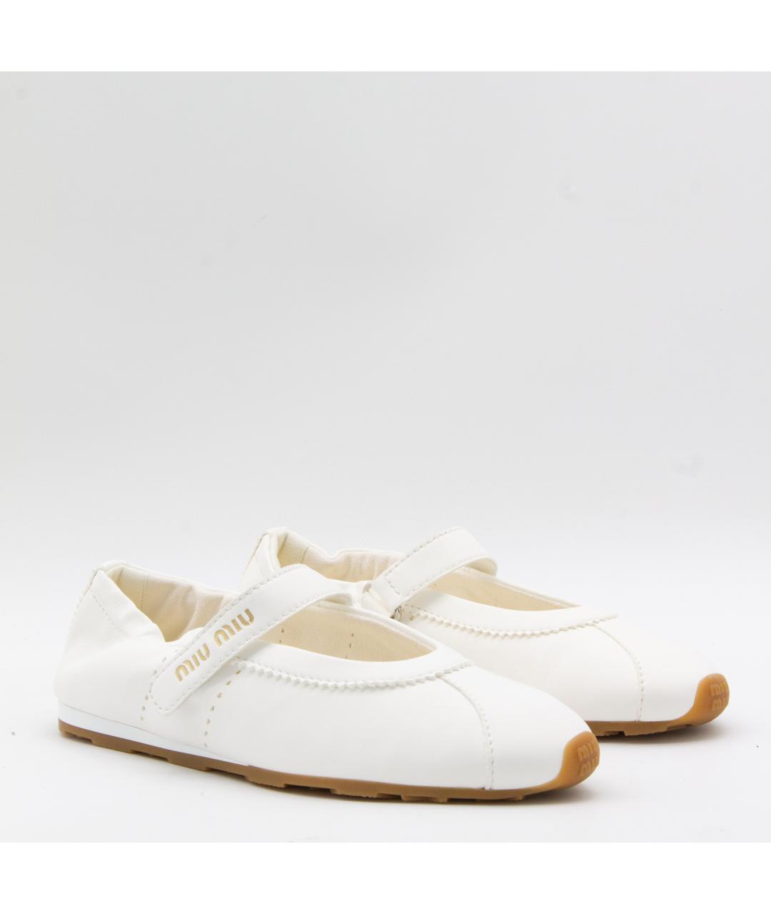 MIU MIU Белые замшевые балетки, фото 4