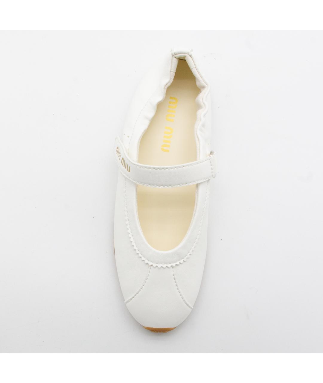 MIU MIU Белые замшевые балетки, фото 8