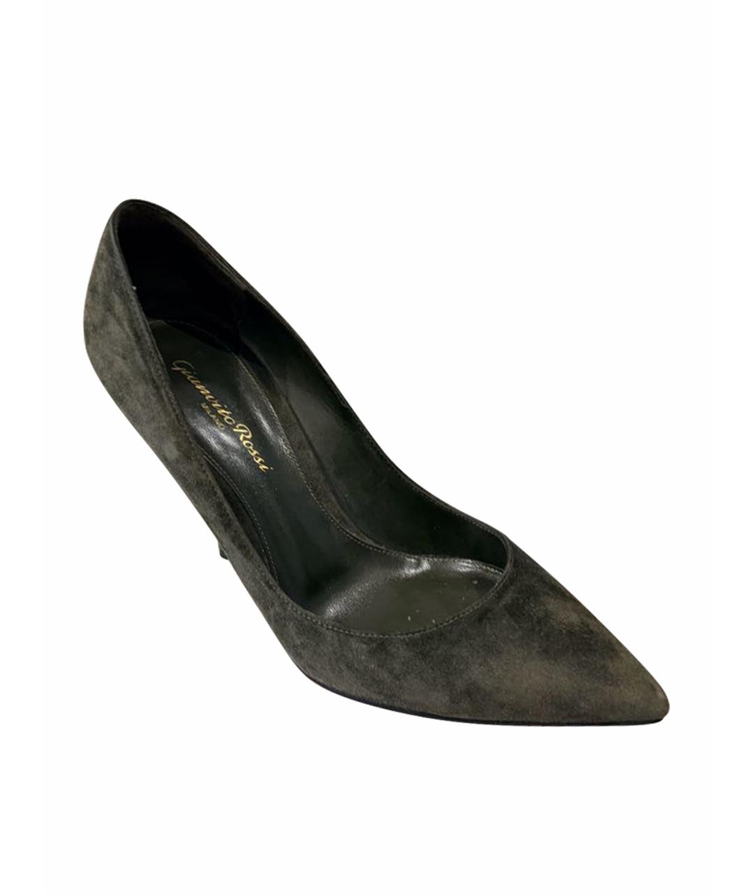 GIANVITO ROSSI Зеленые замшевые туфли, фото 1