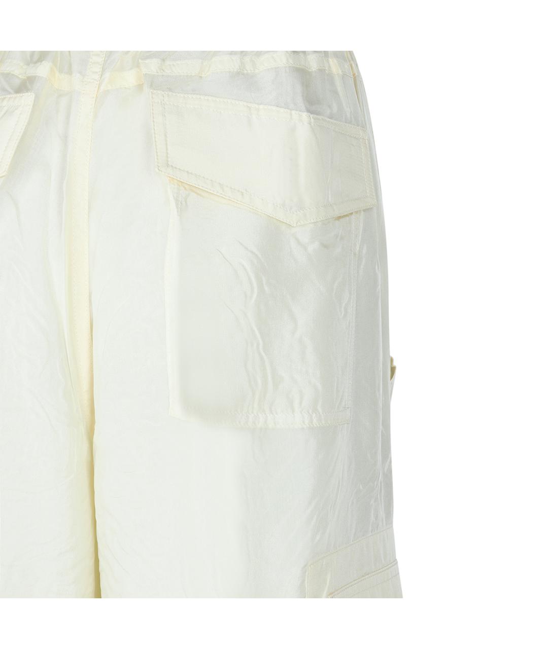 PHOEBE PHILO Бежевые шелковые прямые брюки, фото 4