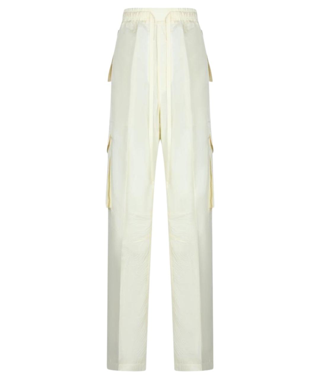 PHOEBE PHILO Бежевые шелковые прямые брюки, фото 1