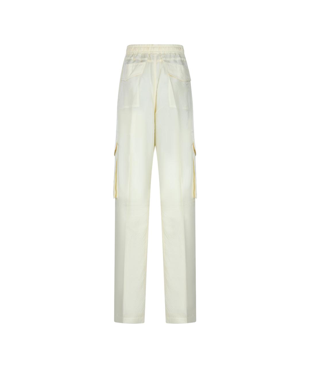 PHOEBE PHILO Бежевые шелковые прямые брюки, фото 2