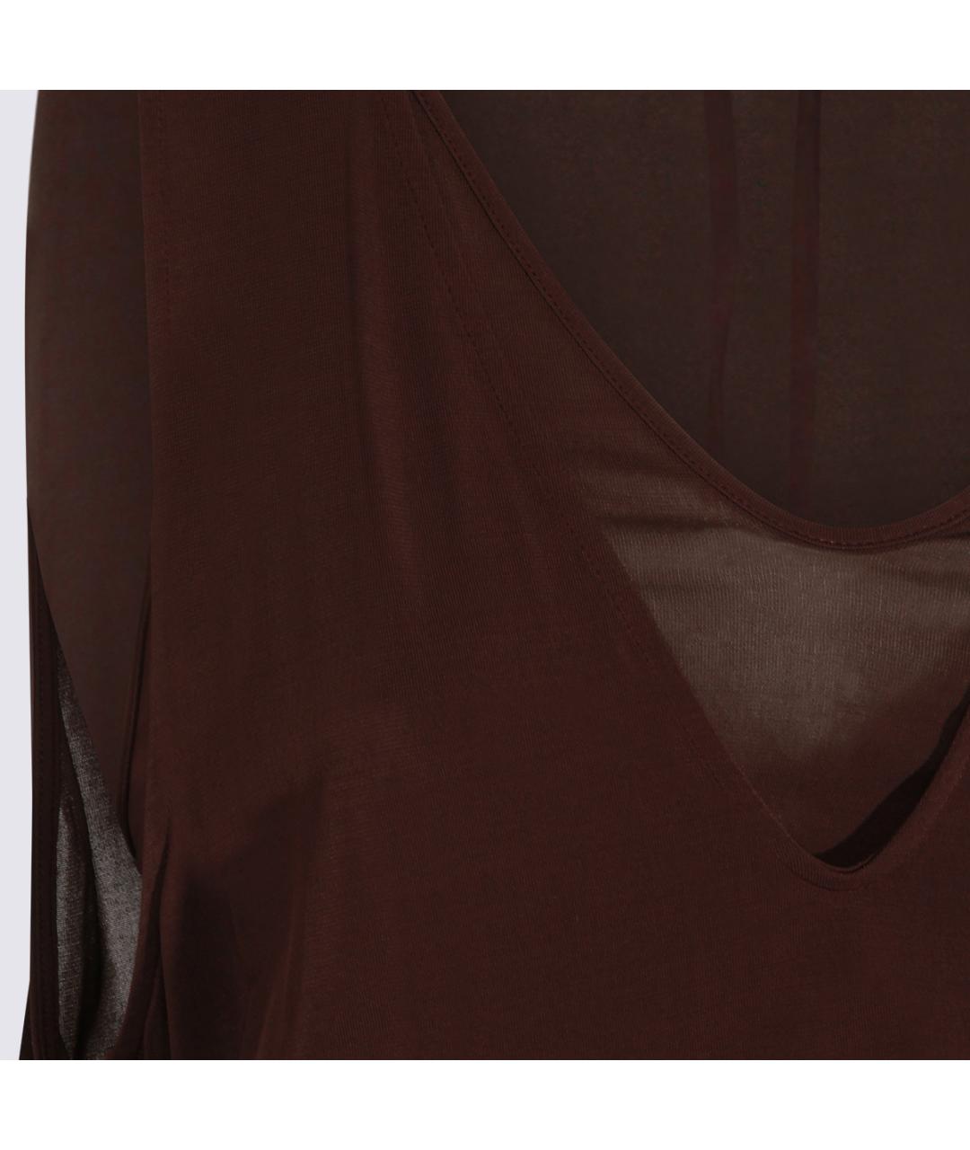 LEMAIRE Коричневое вискозное платье, фото 6
