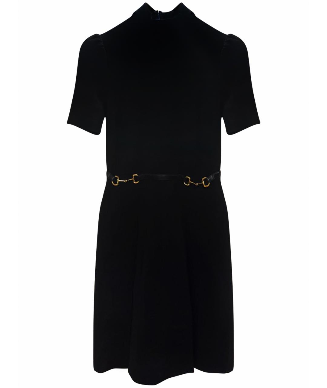 GUCCI Черное вискозное коктейльное платье, фото 1