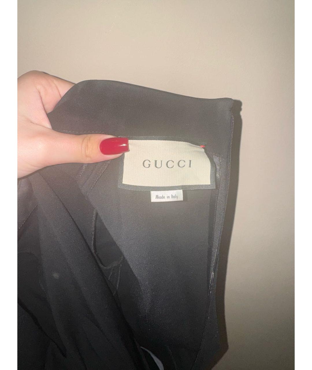 GUCCI Черное вискозное коктейльное платье, фото 3