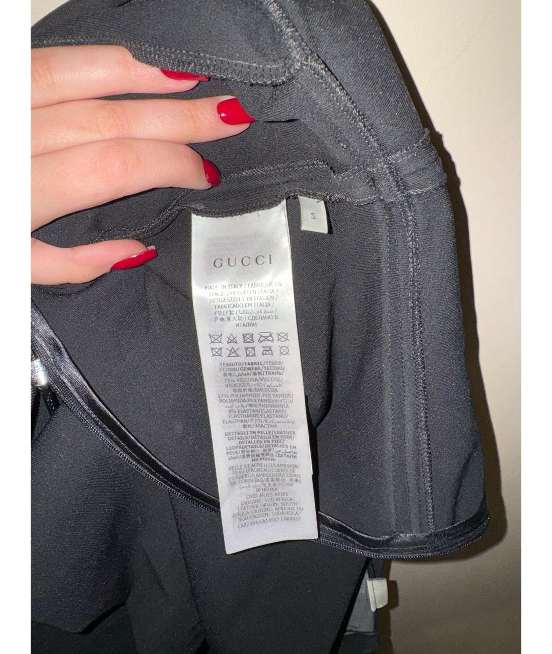 GUCCI Черное вискозное коктейльное платье, фото 4