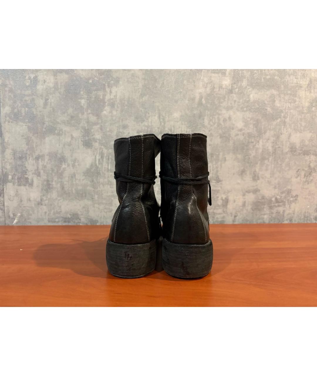 GUIDI Черные кожаные высокие ботинки, фото 4