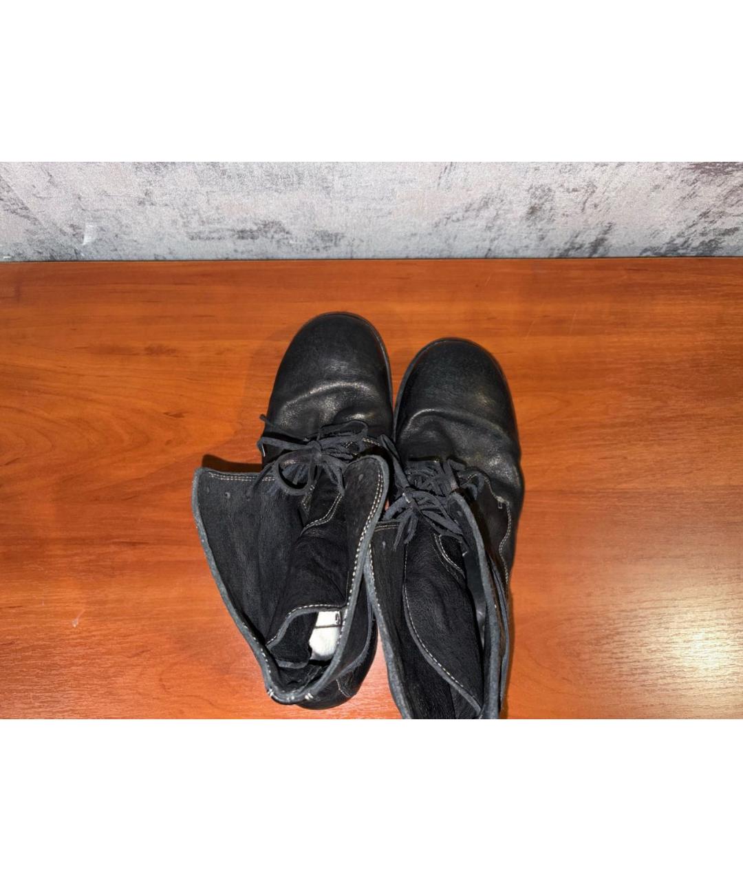 GUIDI Черные кожаные высокие ботинки, фото 3