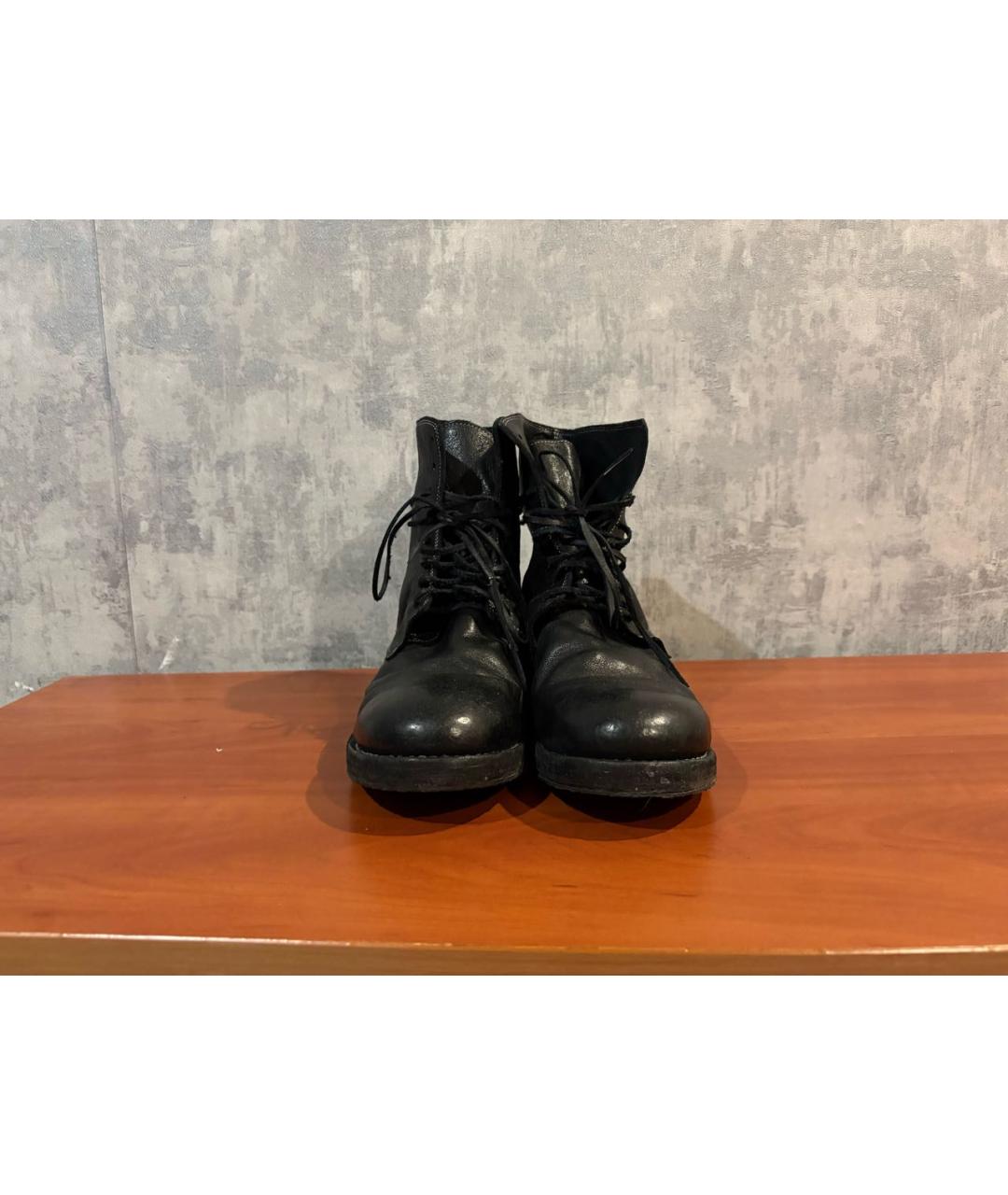 GUIDI Черные кожаные высокие ботинки, фото 2