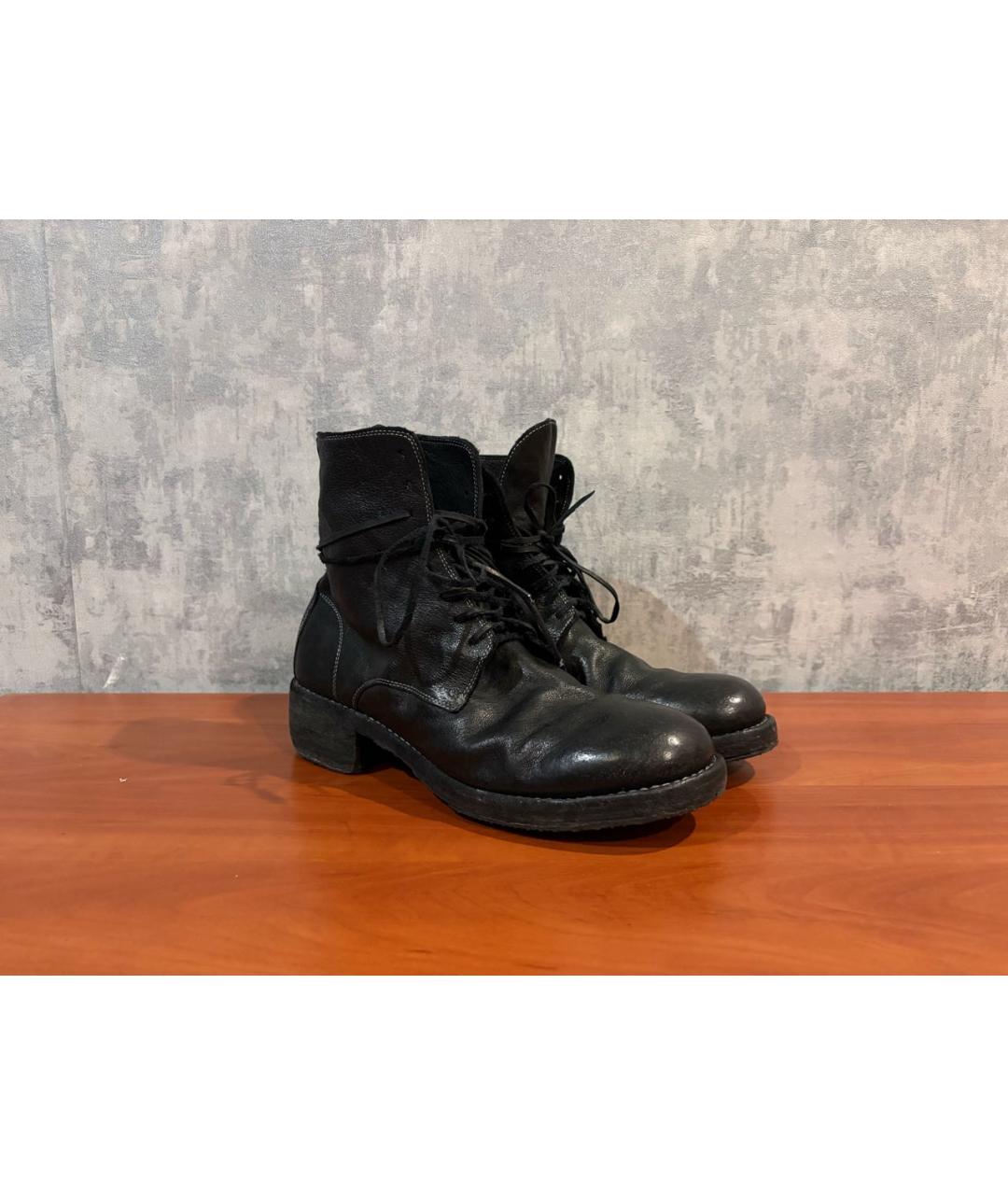 GUIDI Черные кожаные высокие ботинки, фото 9