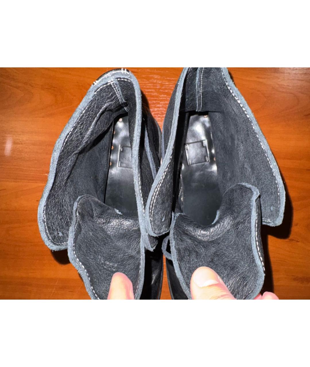 GUIDI Черные кожаные высокие ботинки, фото 5