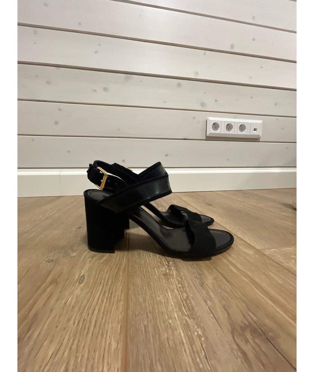 LOUIS VUITTON Черные замшевые босоножки, фото 6