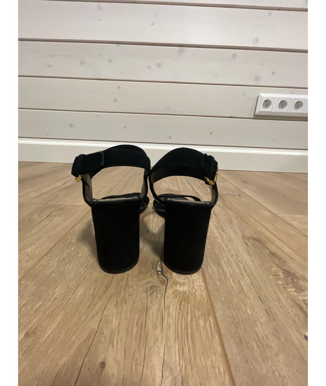 LOUIS VUITTON Черные замшевые босоножки, фото 4