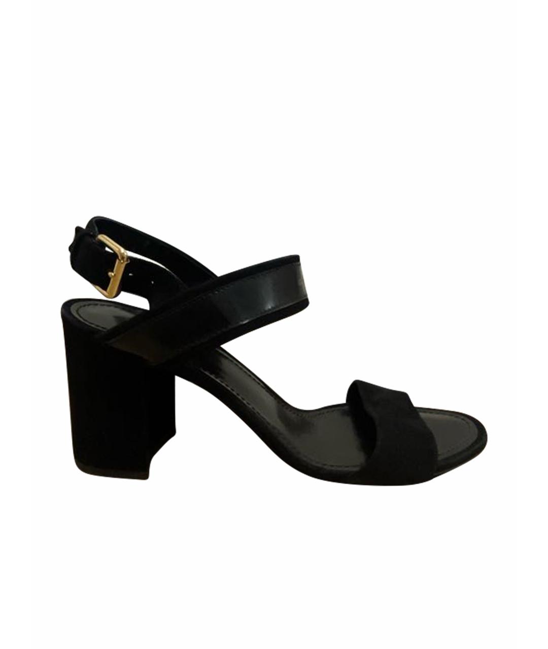 LOUIS VUITTON Черные замшевые босоножки, фото 1