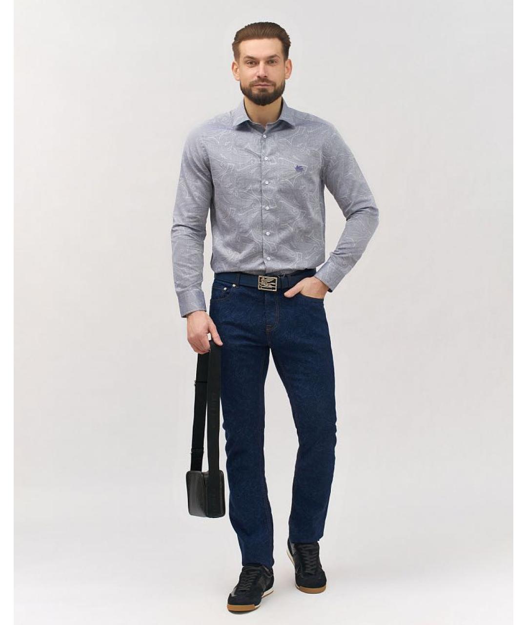 ETRO Серая хлопковая классическая рубашка, фото 7