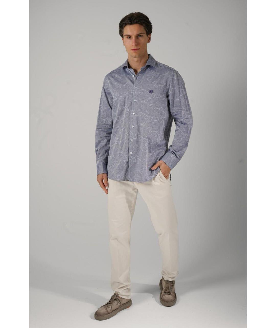 ETRO Серая хлопковая классическая рубашка, фото 8