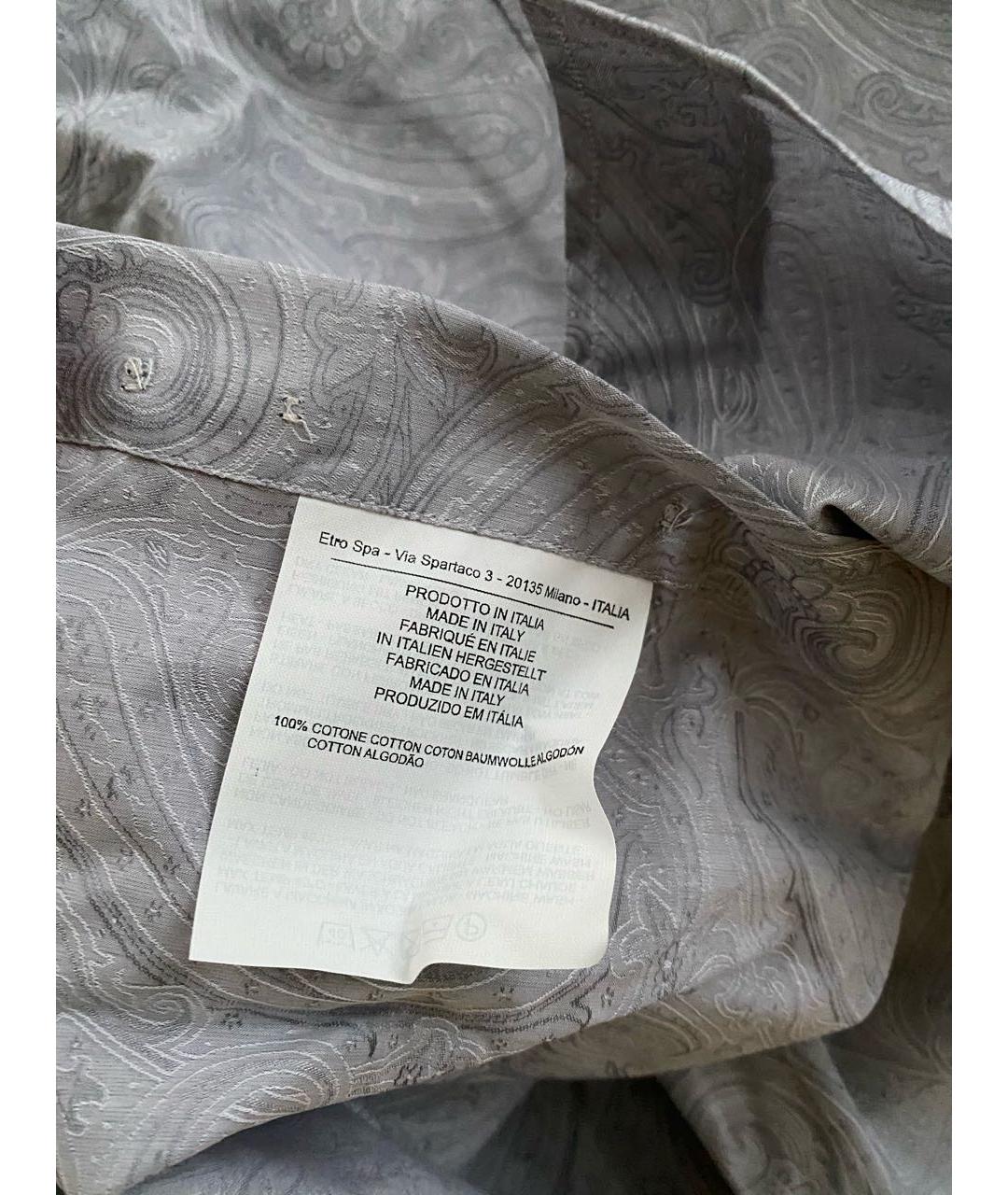 ETRO Серая хлопковая классическая рубашка, фото 5