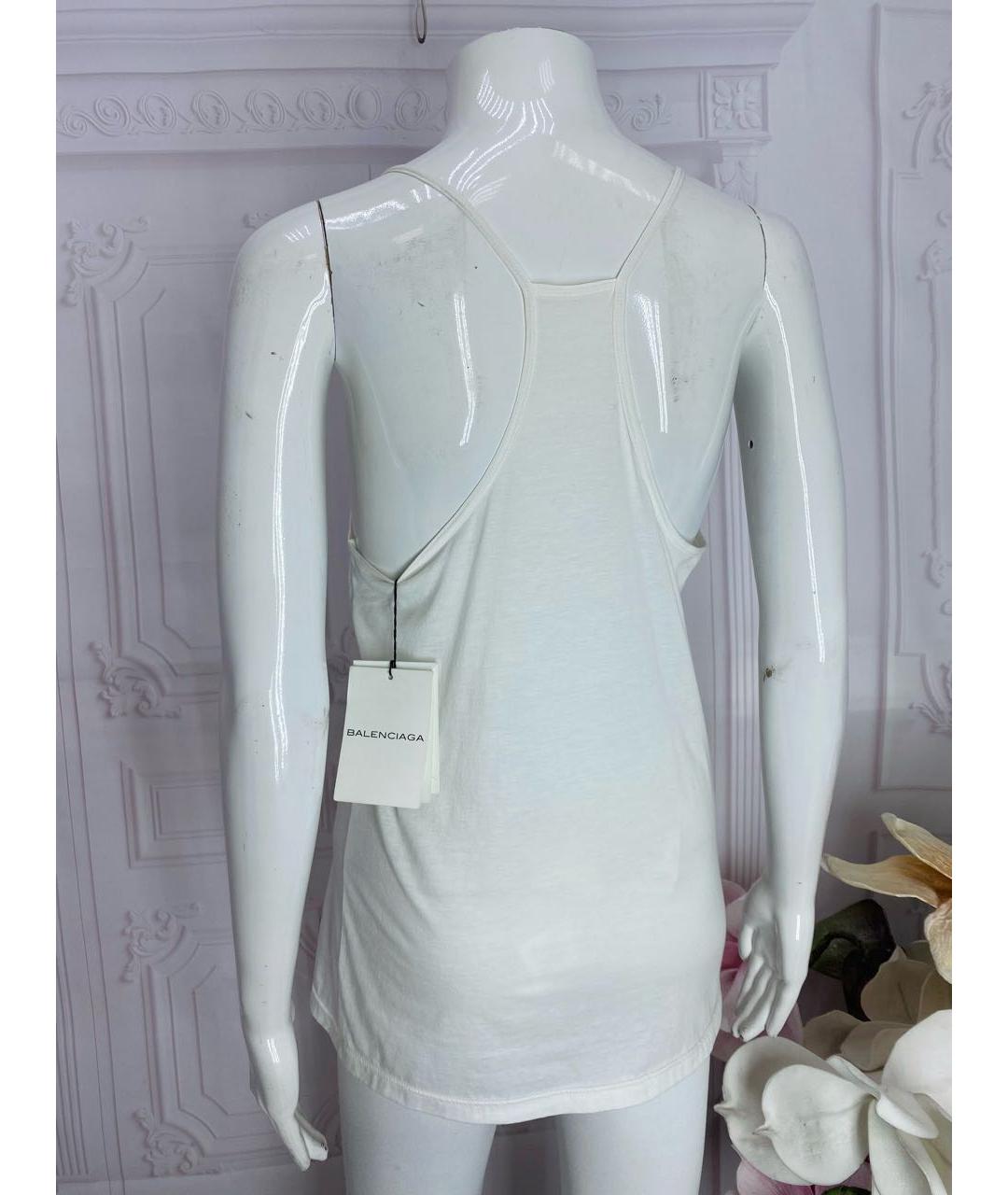 BALENCIAGA Белая хлопковая майка, фото 6