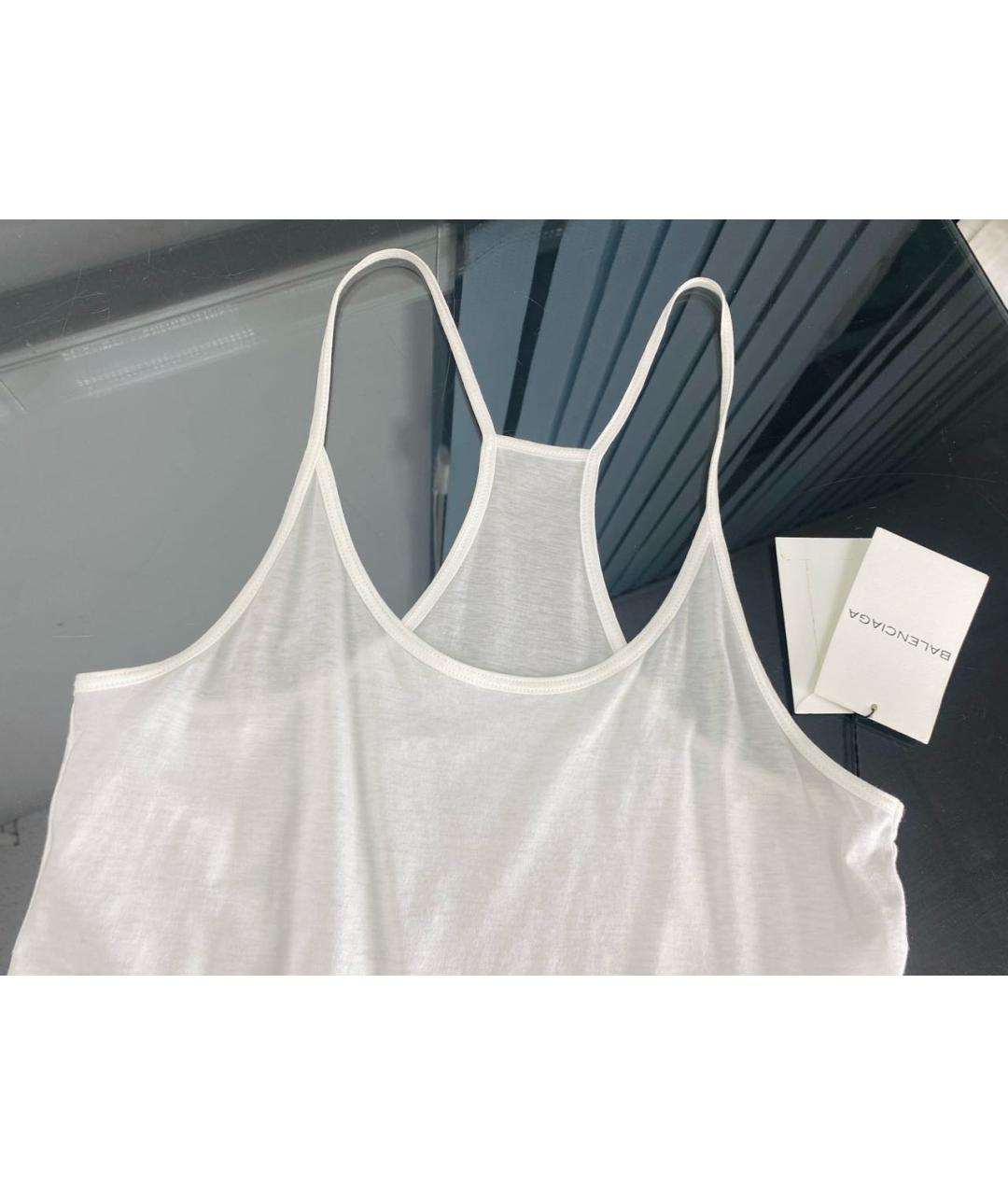BALENCIAGA Белая хлопковая майка, фото 3