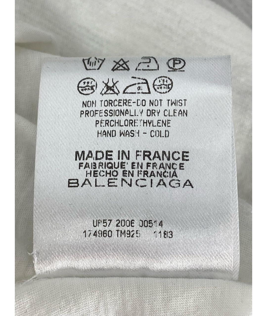 BALENCIAGA Белая хлопковая майка, фото 7