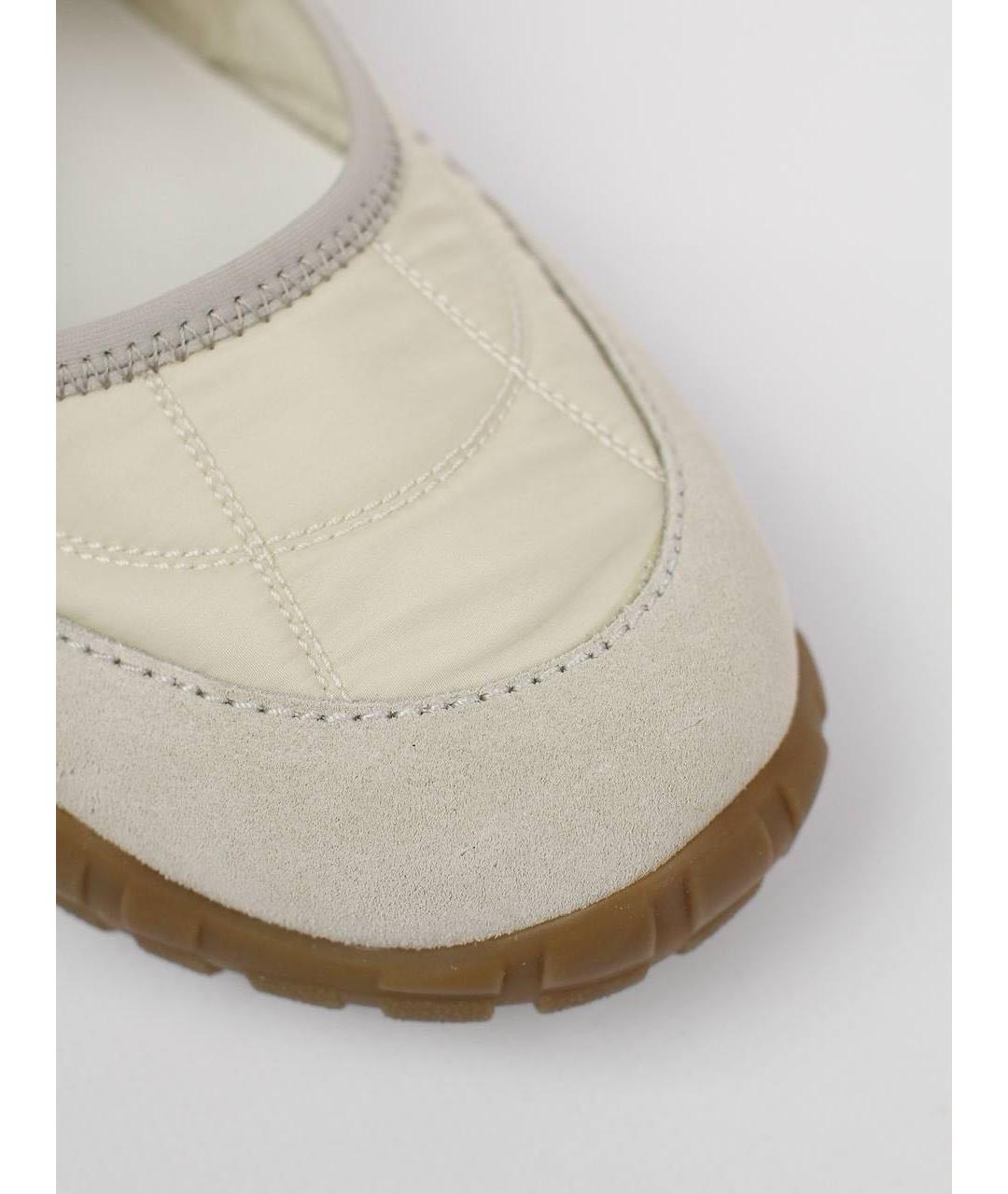 MIU MIU Бежевые текстильные балетки, фото 6