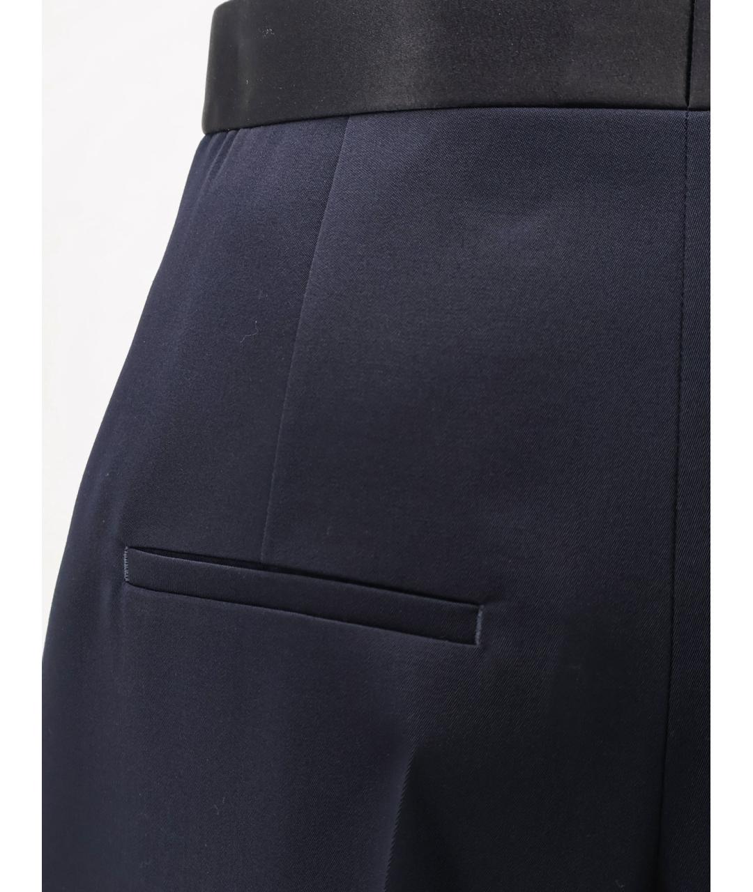 BOTTEGA VENETA Темно-синие шерстяные прямые брюки, фото 3